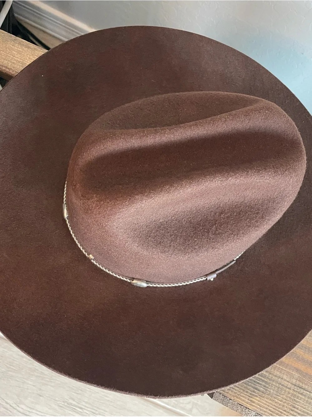 Classic Resistol Brown Felt Cowboy Hat with Silver Accent Band